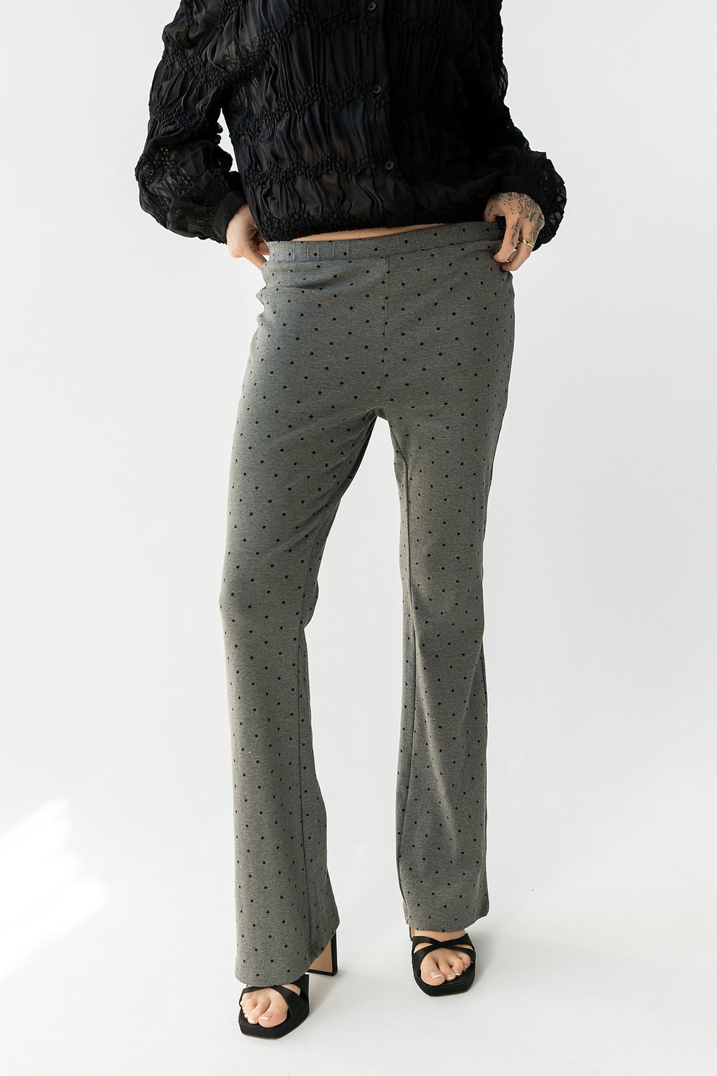 Chloe Polka Dot Pants in Charcoal