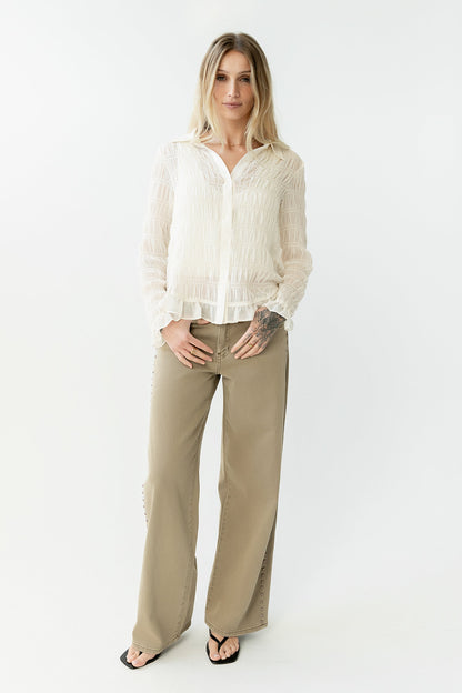 Nicola Sheer Blouse in Cream