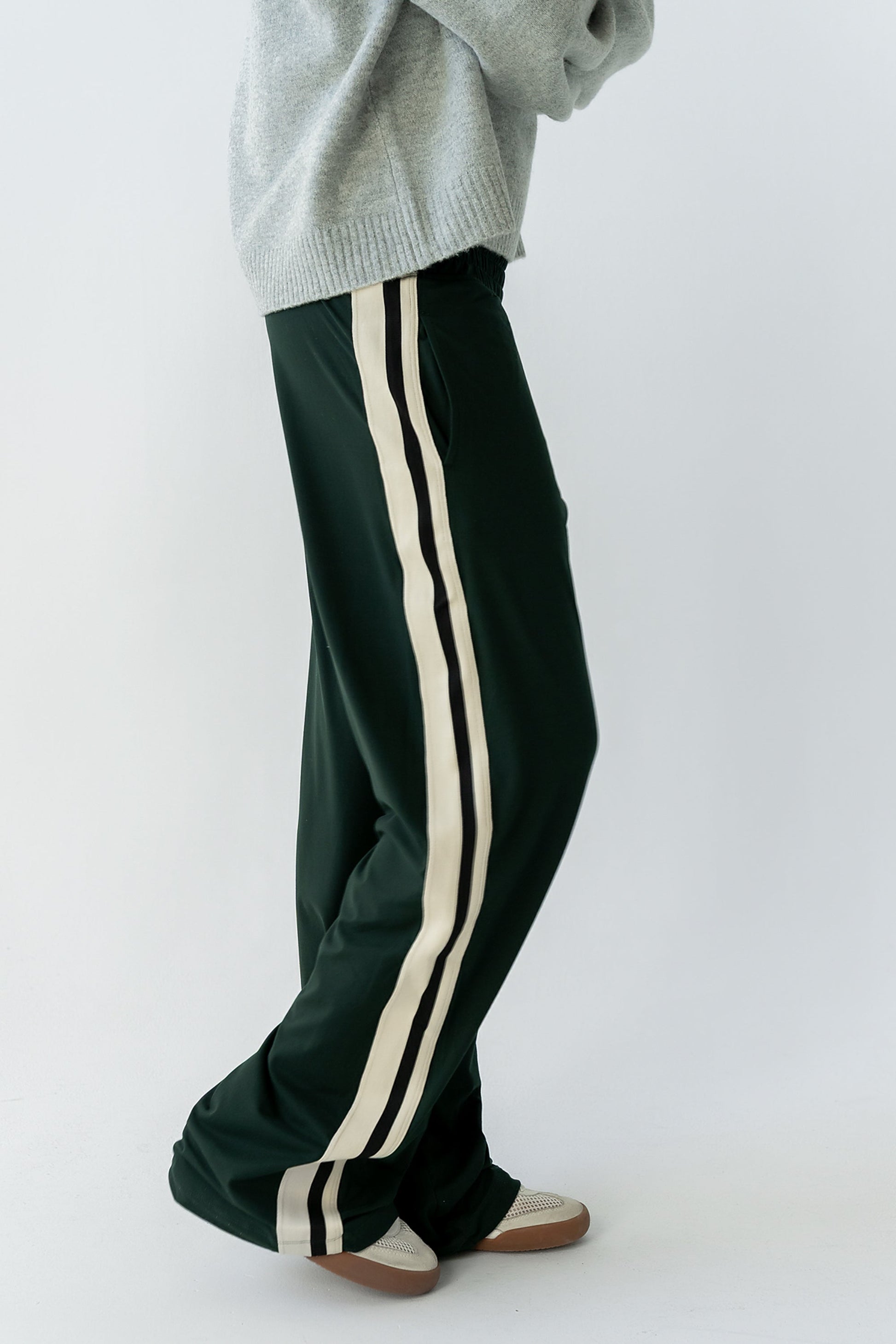 Avery Striped Pants in Green - FINAL SALE