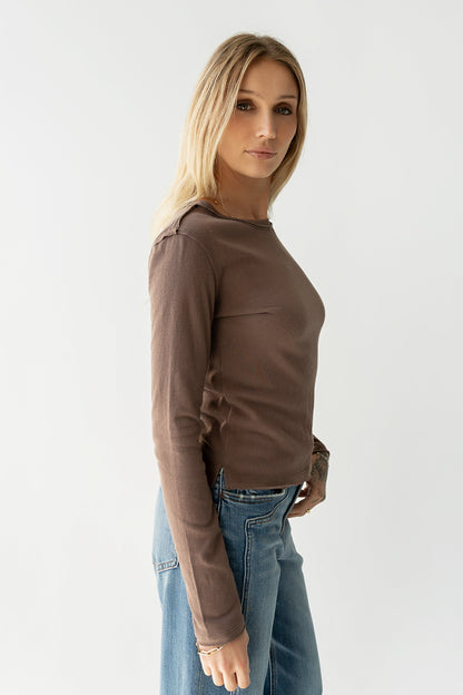 Janie Knit Top in Brown