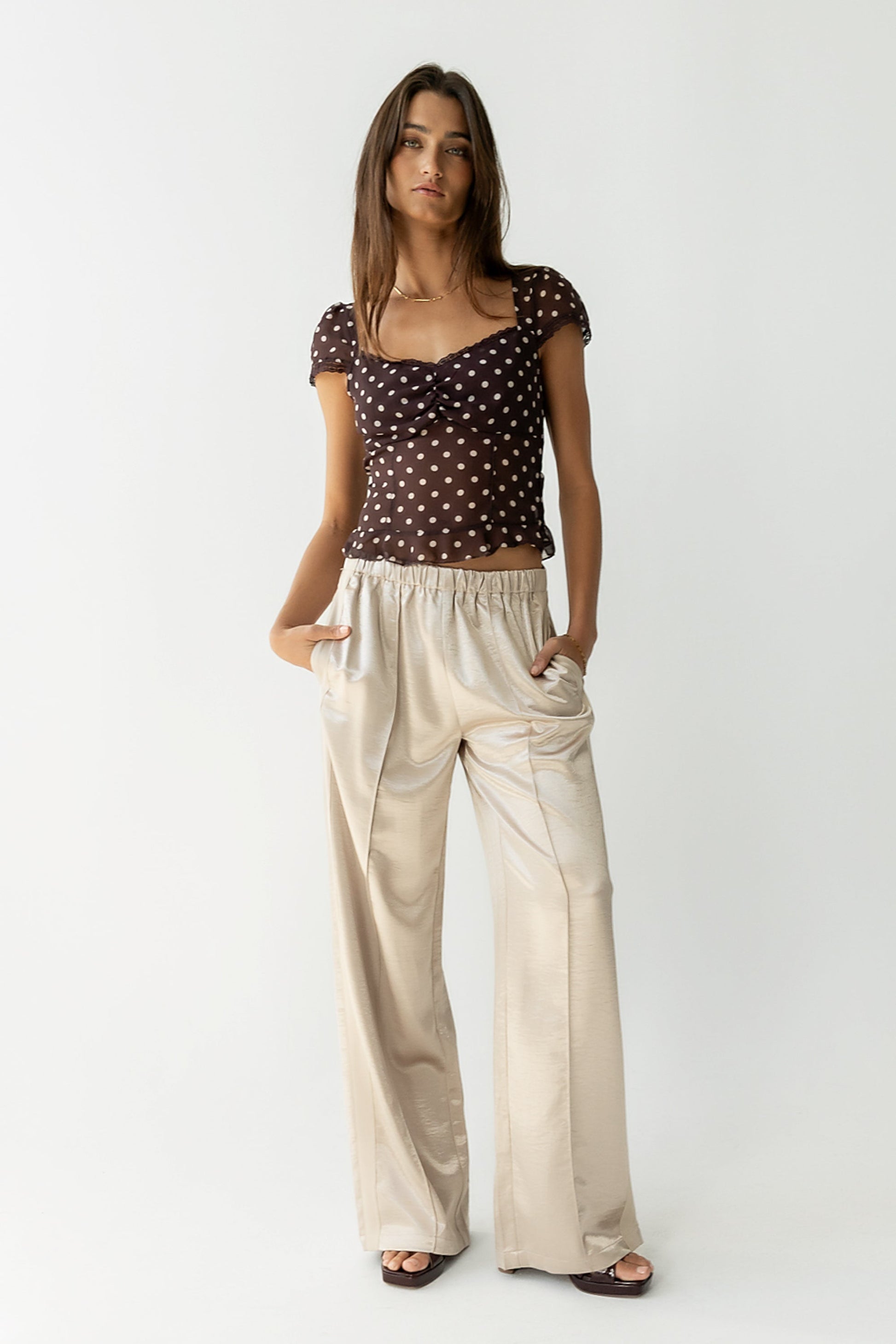 Liam Sheer Polka Dot Top - FINAL SALE