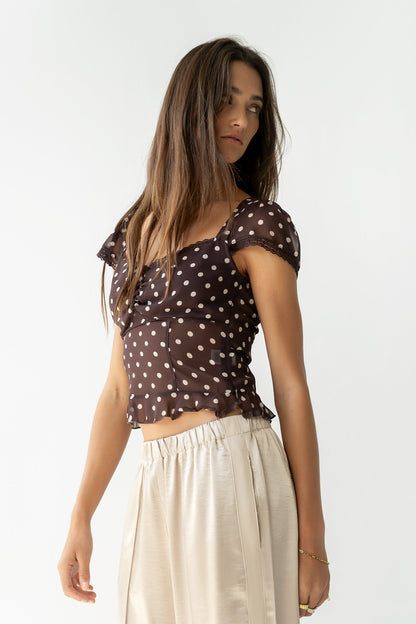 Liam Sheer Polka Dot Top - FINAL SALE