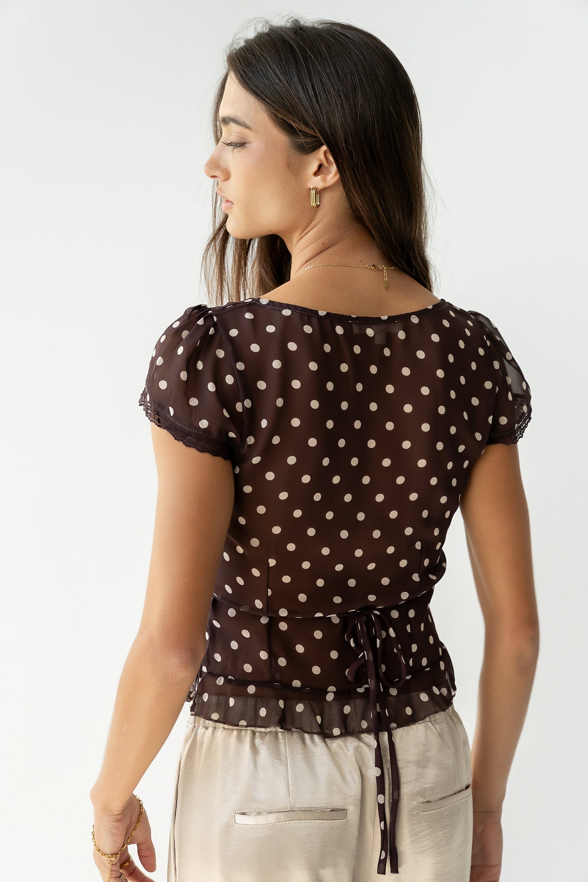 Liam Sheer Polka Dot Top - FINAL SALE