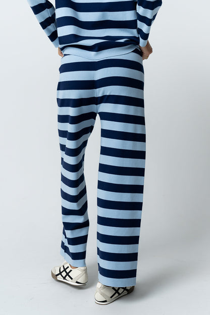 Joey Striped Wide Leg Pants in Navy - FINAL SALE