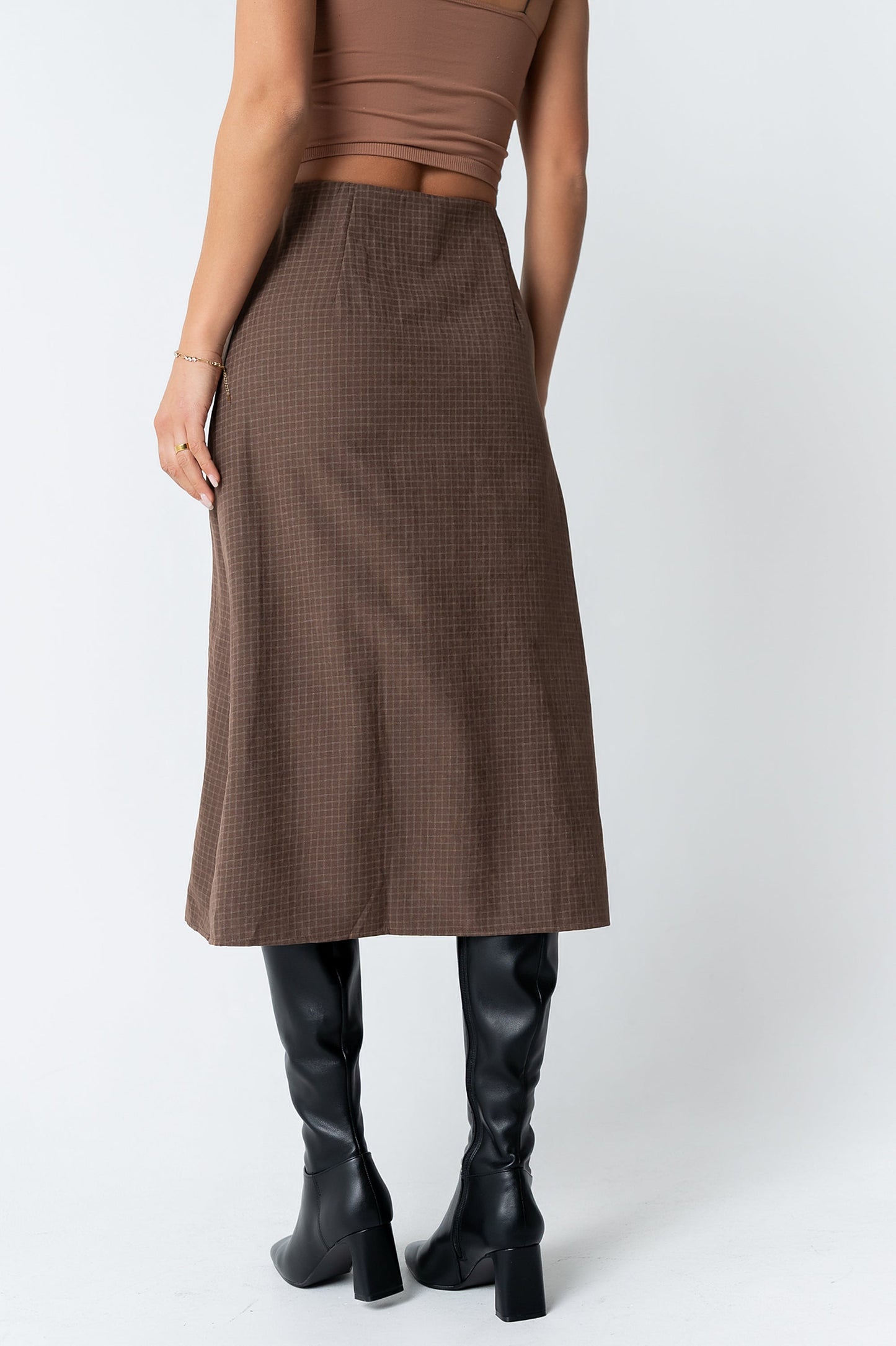 Miley Midi Skirt in Brown - FINAL SALE