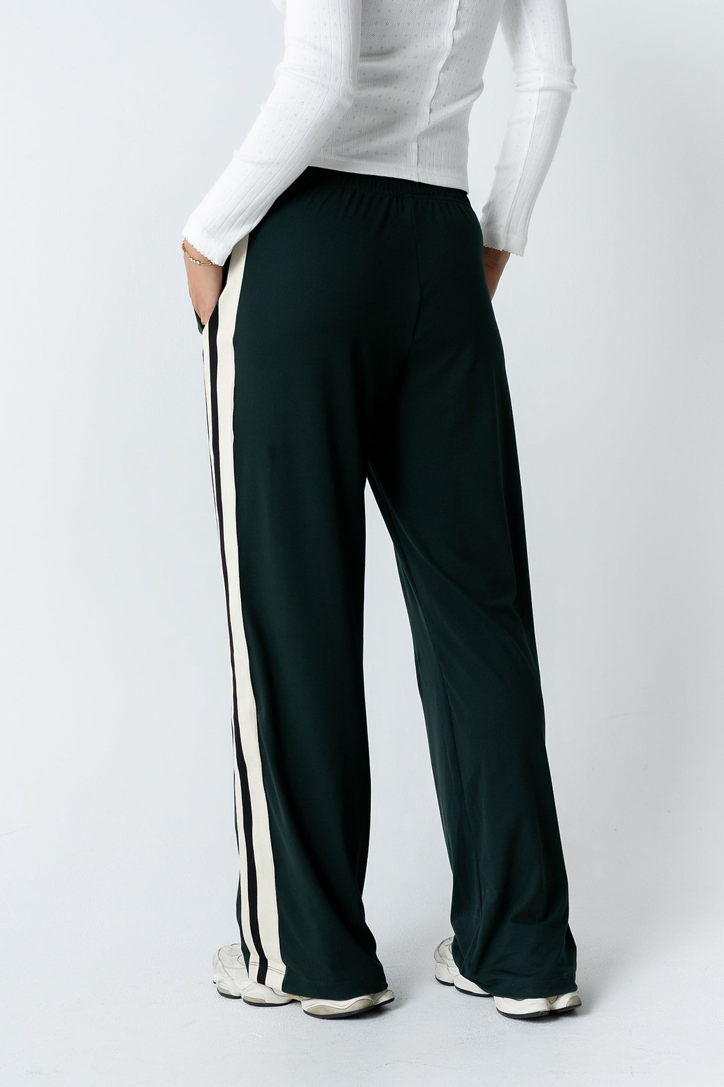 Avery Striped Pants in Green - FINAL SALE