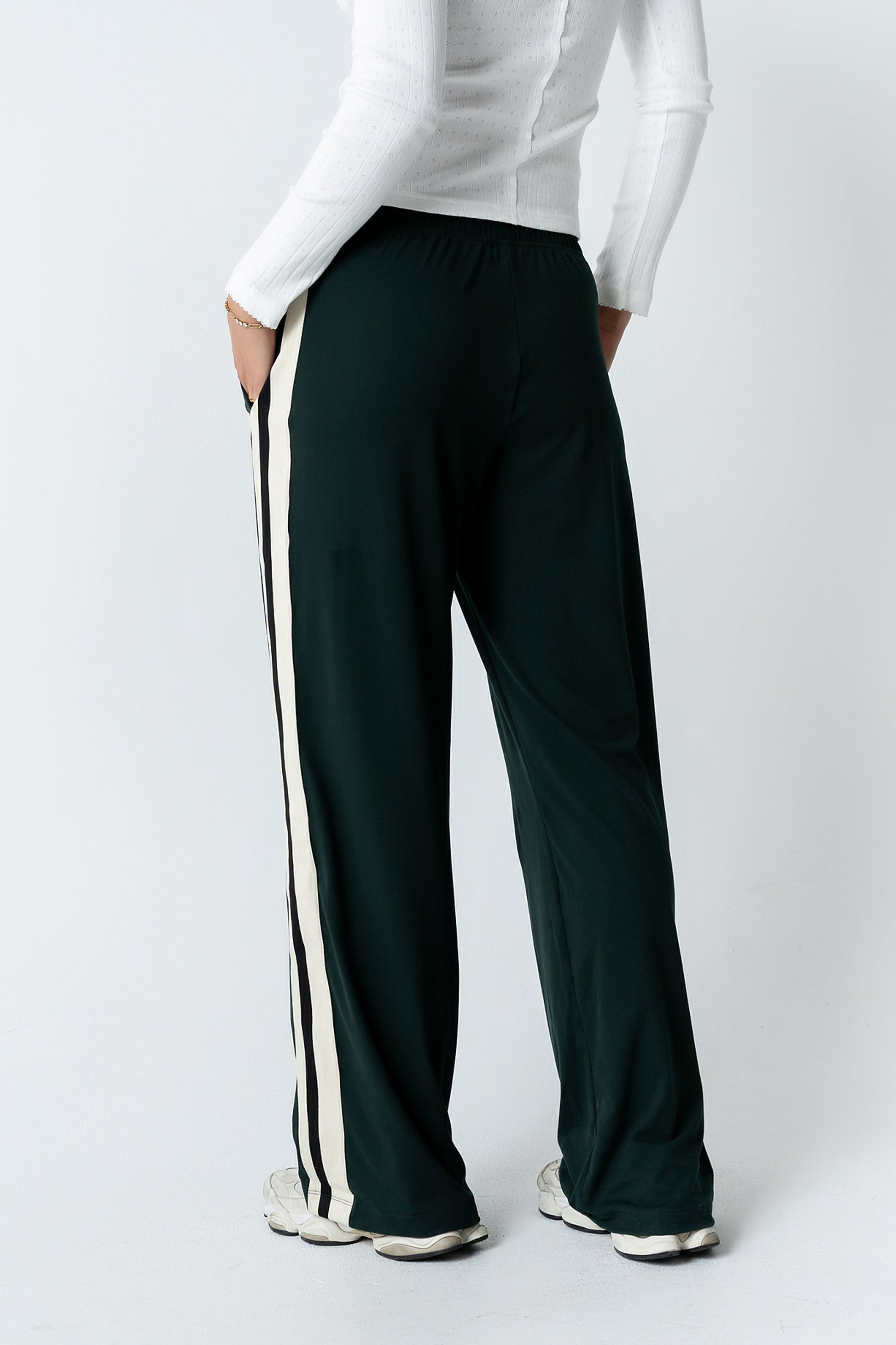 Avery Striped Pants in Green - FINAL SALE