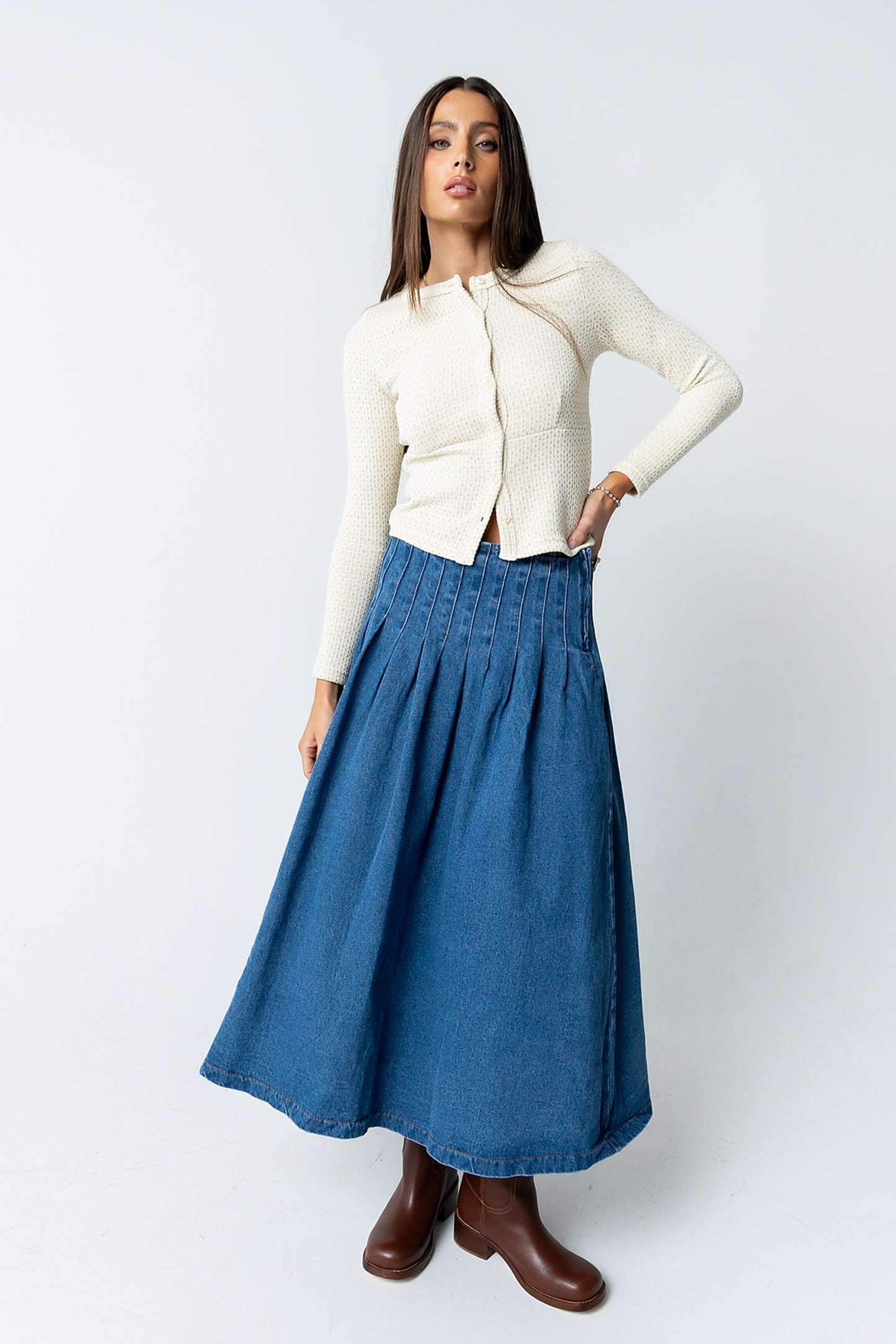Lola Denim Midi Skirt
