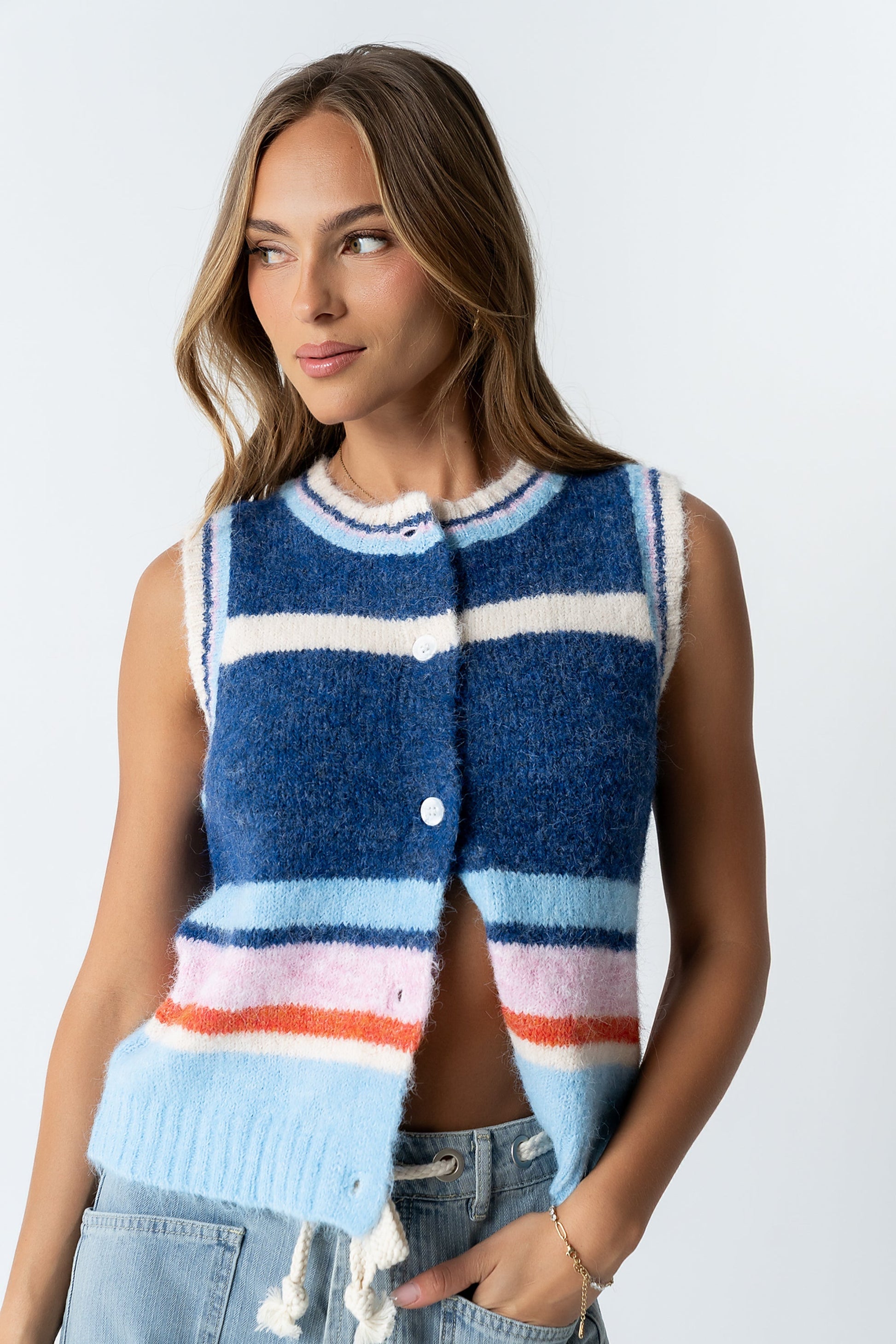 Roxie Striped Sweater Vest