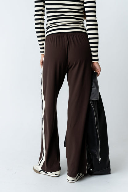 Avery Striped Pants in Brown - FINAL SALE
