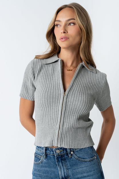 Mandi Knit Sweater in Grey