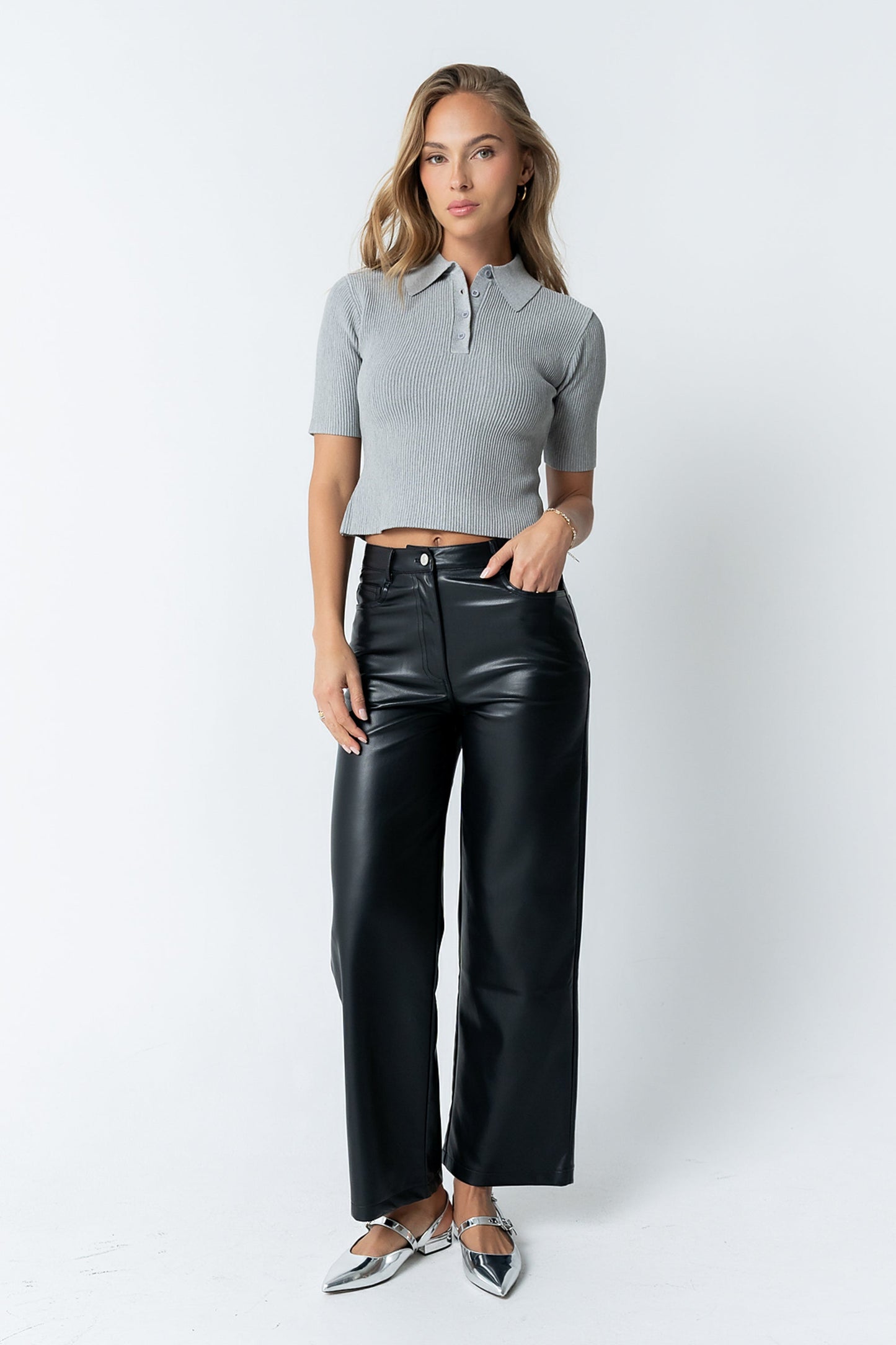 Cami Ribbed Sweater in Grey