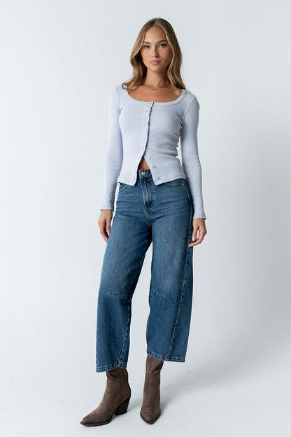 Pura Knit Top in Blue
