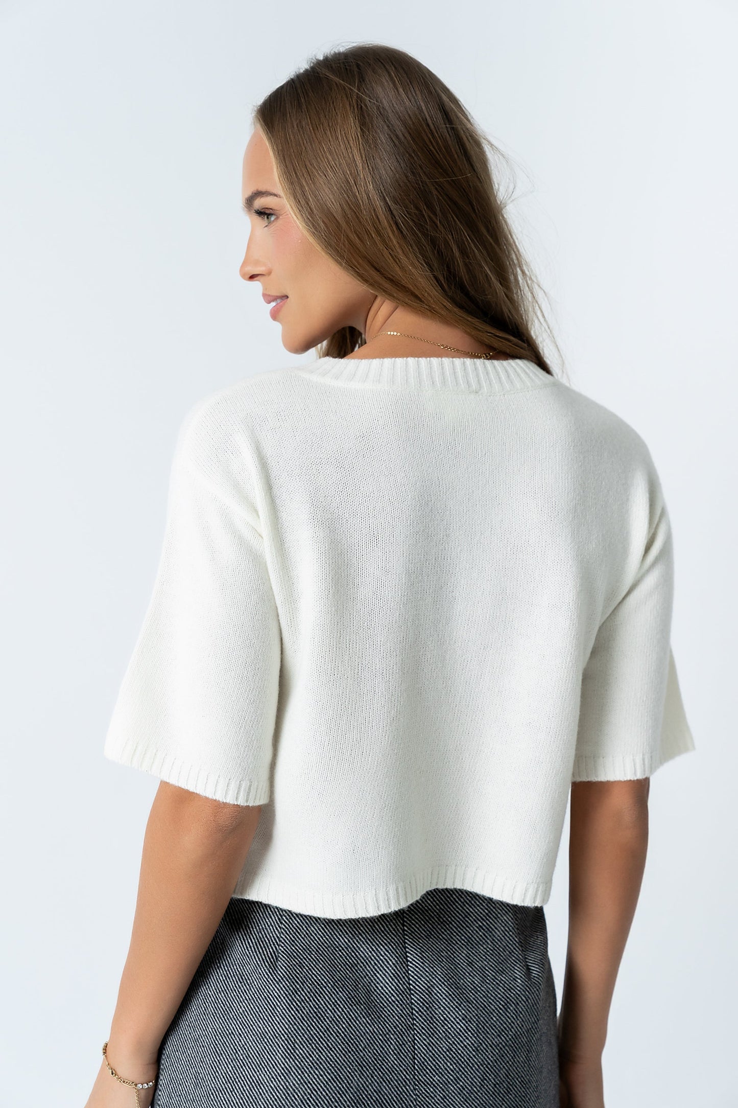 Macey Knit Sweater in Cream