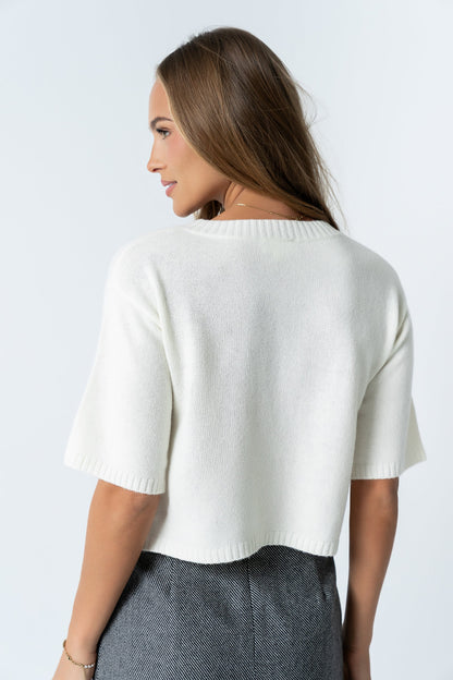Macey Knit Sweater in Cream