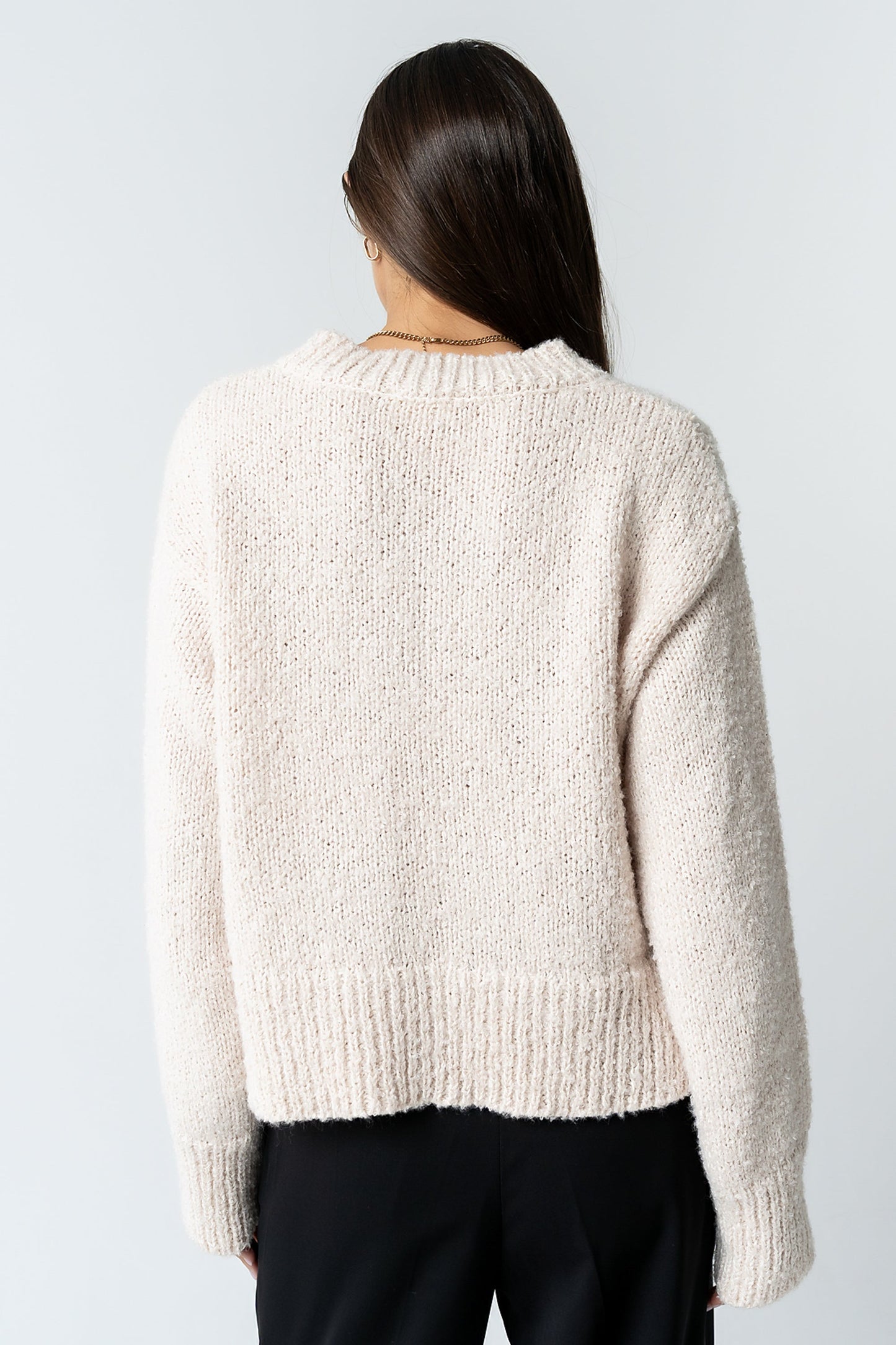 Junie Fuzzy Sweater in Cream