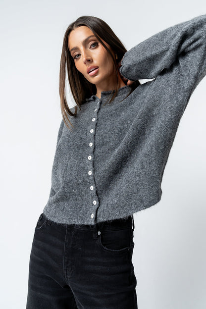Maci Cardigan in Charcoal - FINAL SALE