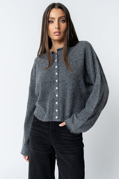 Maci Cardigan in Charcoal - FINAL SALE