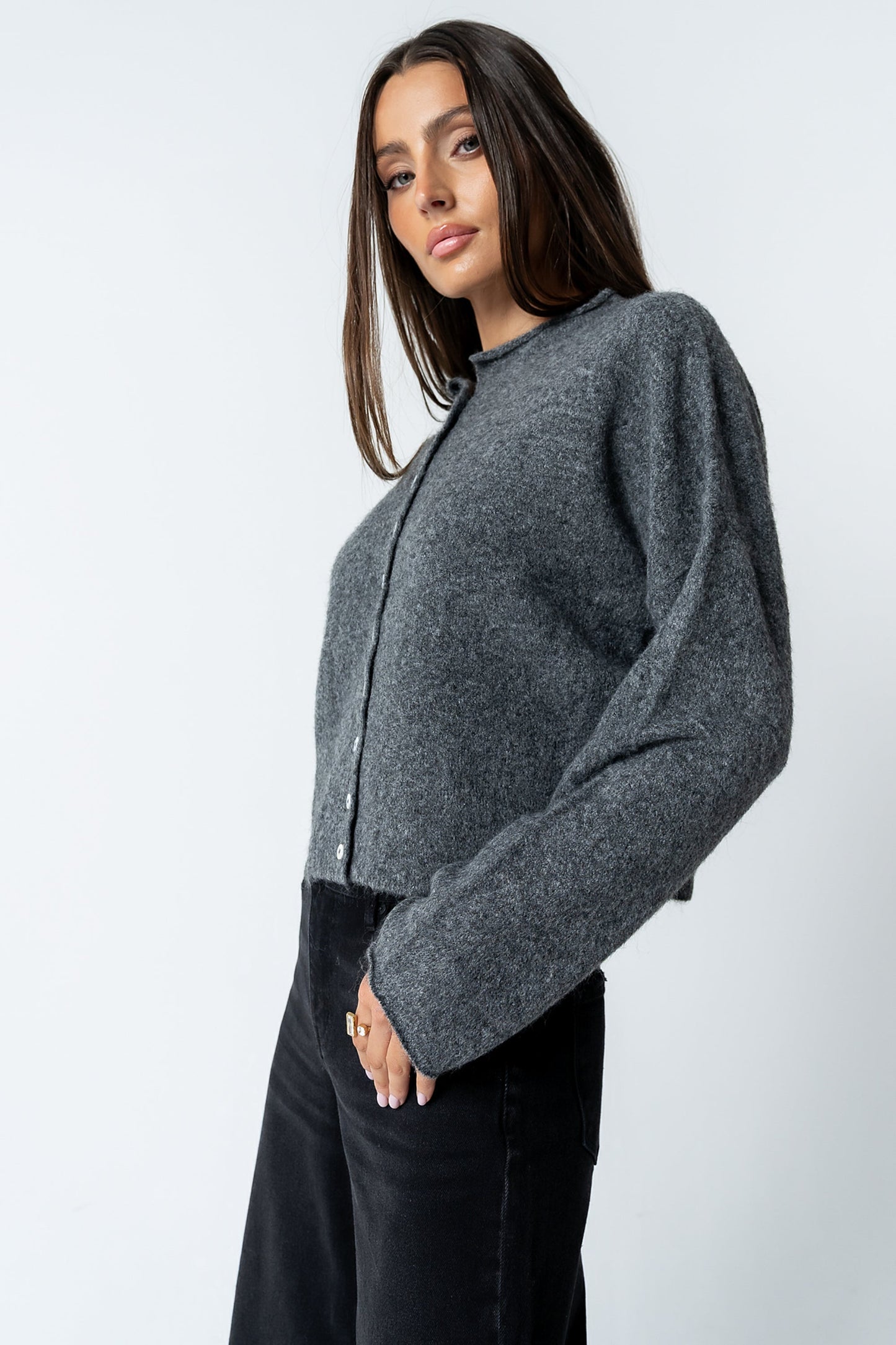 Maci Cardigan in Charcoal - FINAL SALE