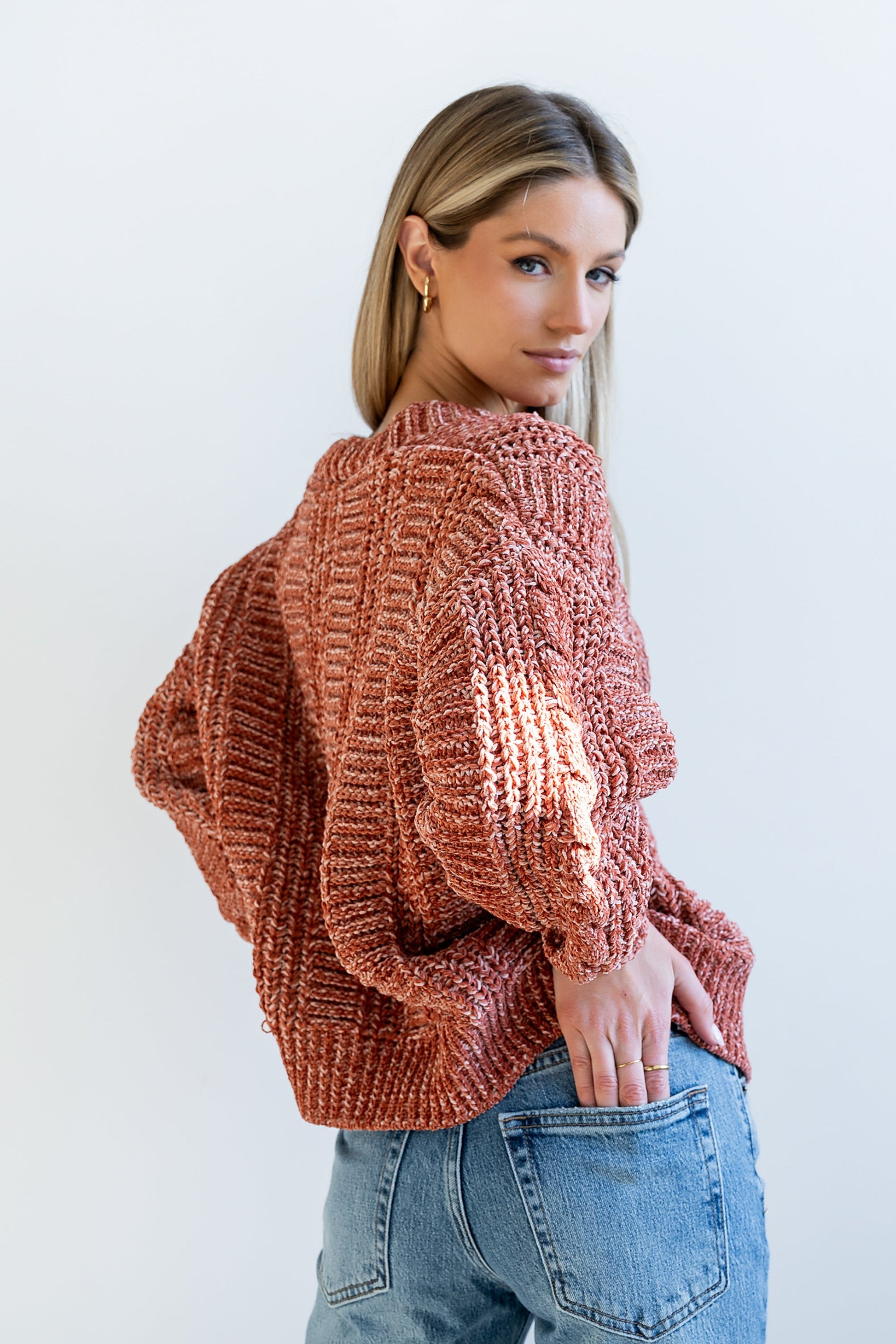 Brett Oversized Cardigan in Brick