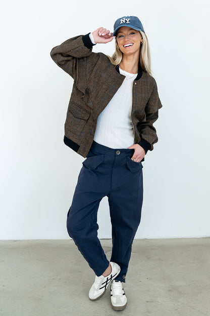 Ricky Herringbone Bomber Jacket