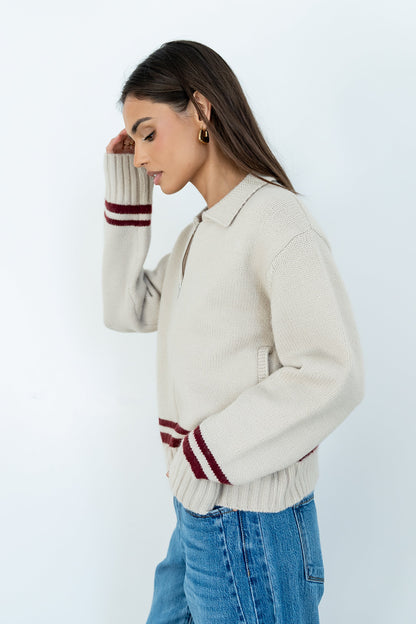 Polly Knit Jacket in Oatmeal