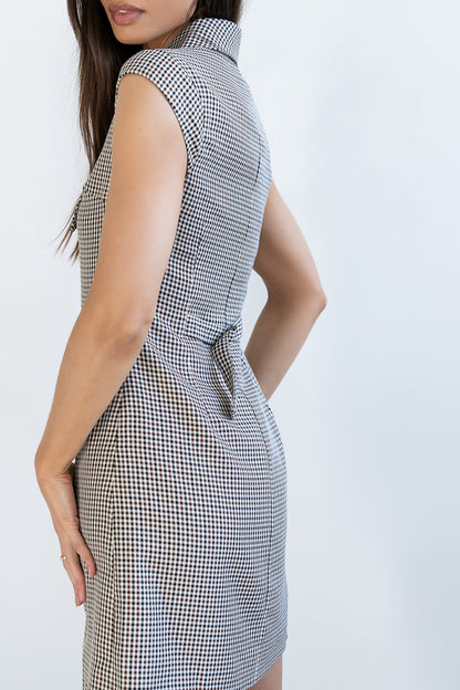 Mckenna Plaid Mini Dress in Burgundy
