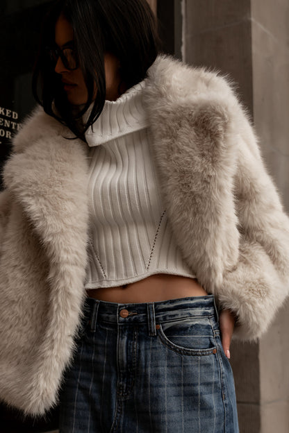 Timothy Sleeveless Sweater in Ivory
