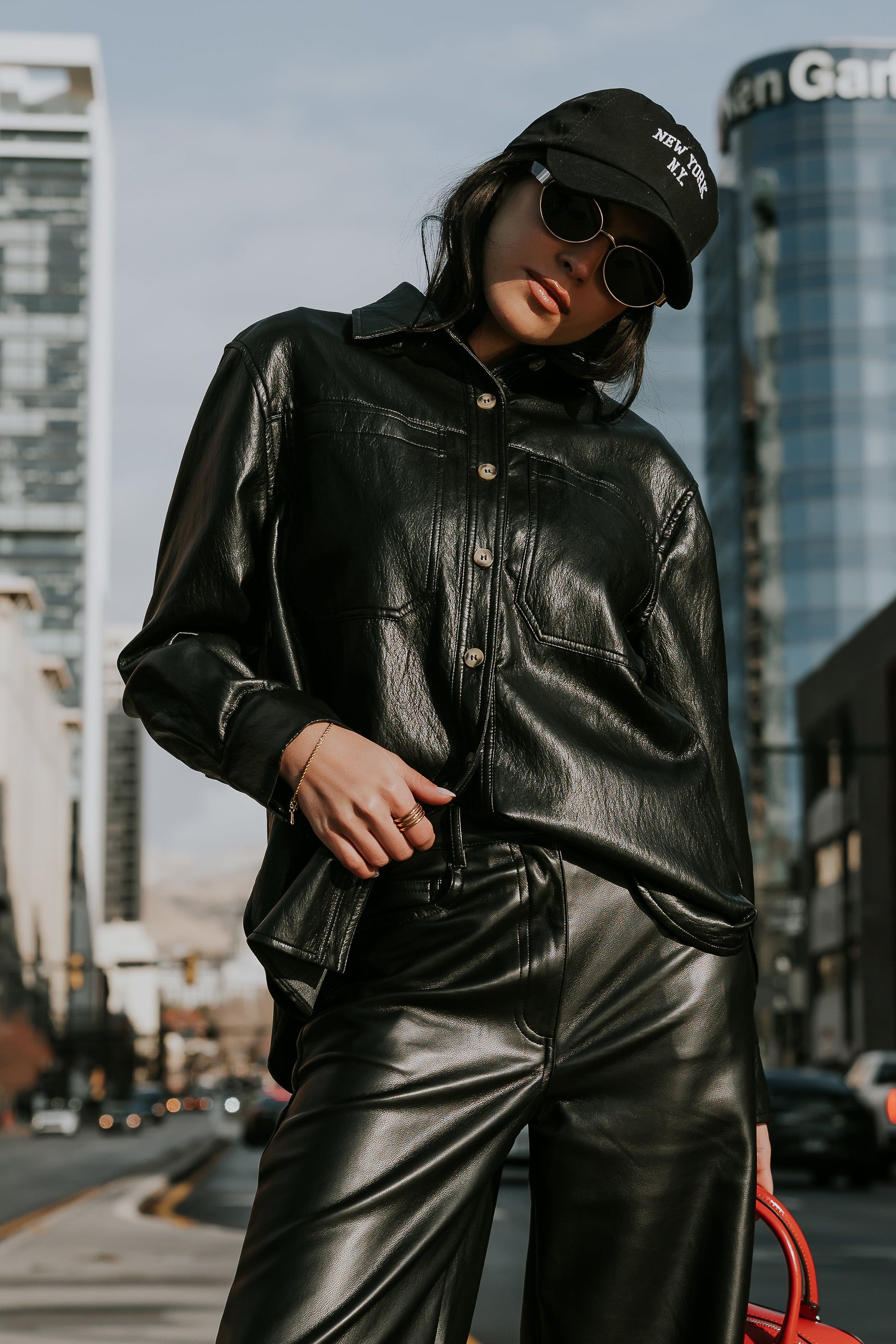 Bruno Vegan Leather Shacket