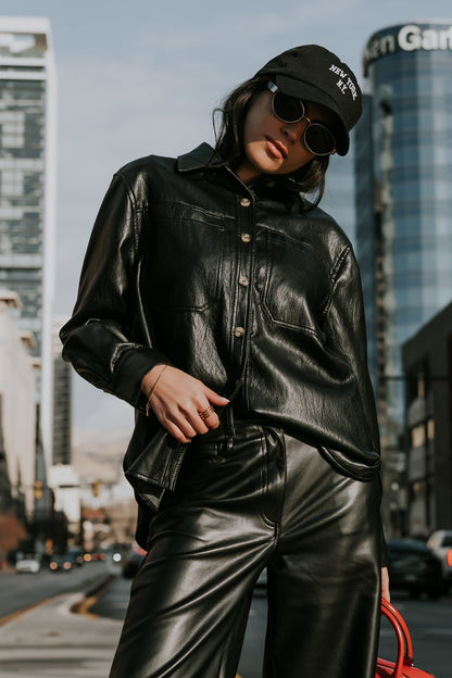 Bruno Vegan Leather Shacket