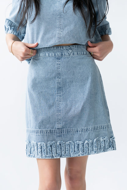 Jana Denim Skirt in Light Wash