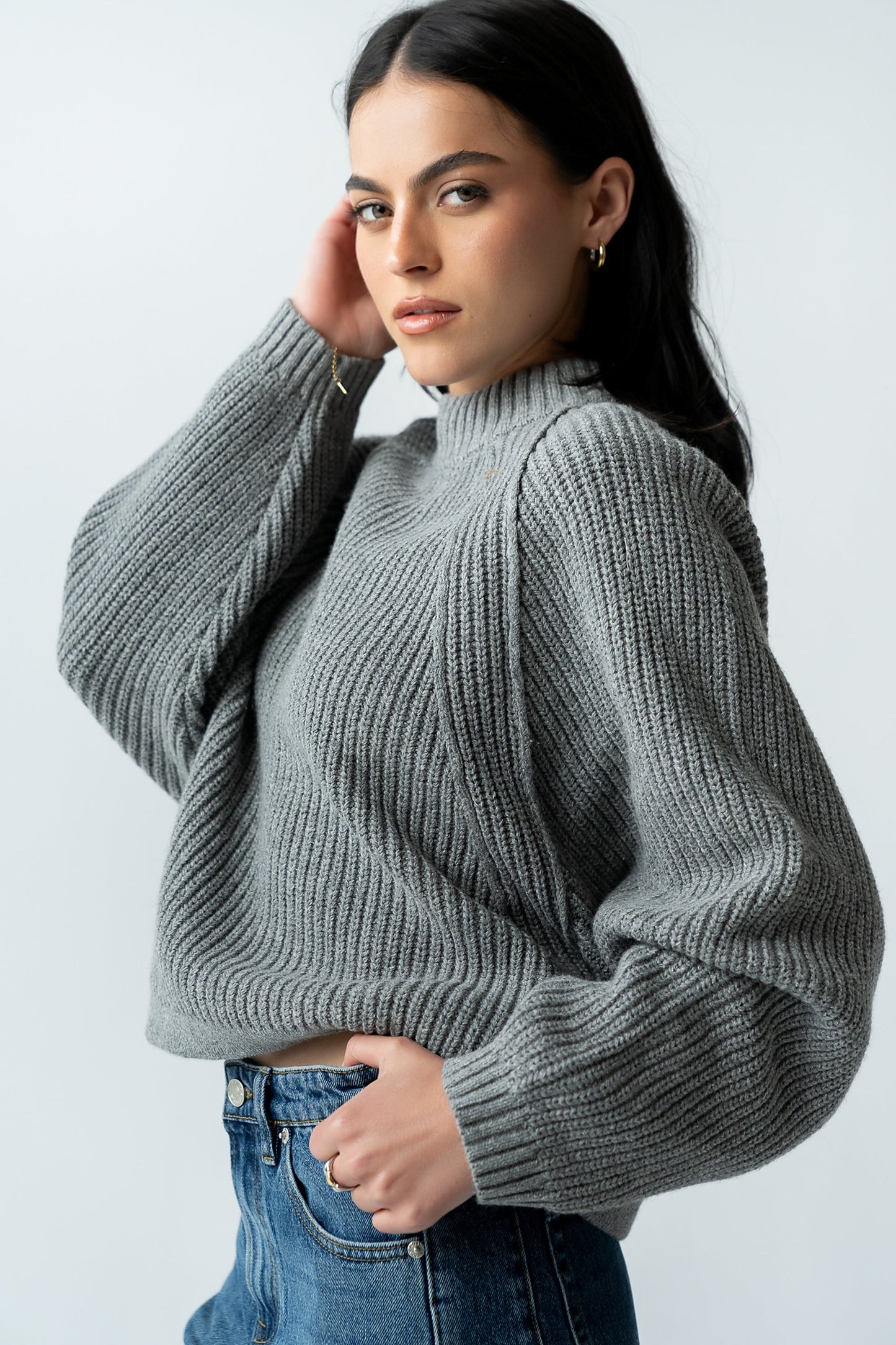 Shayla Knit Sweater in Grey