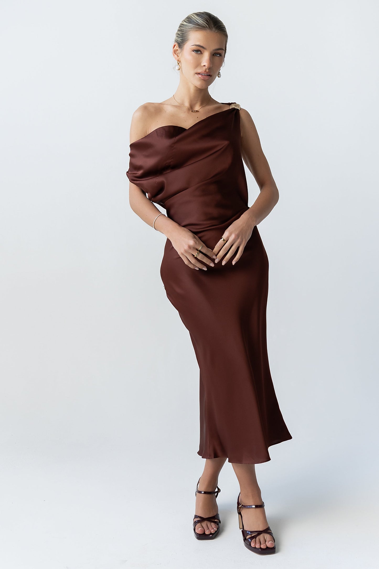 Marcella Satin Midi Dress