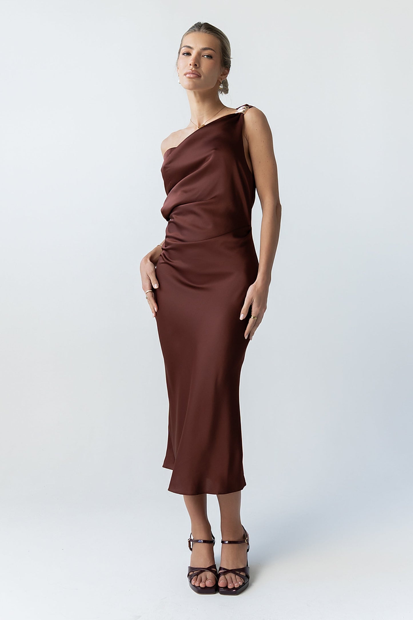 Marcella Satin Midi Dress