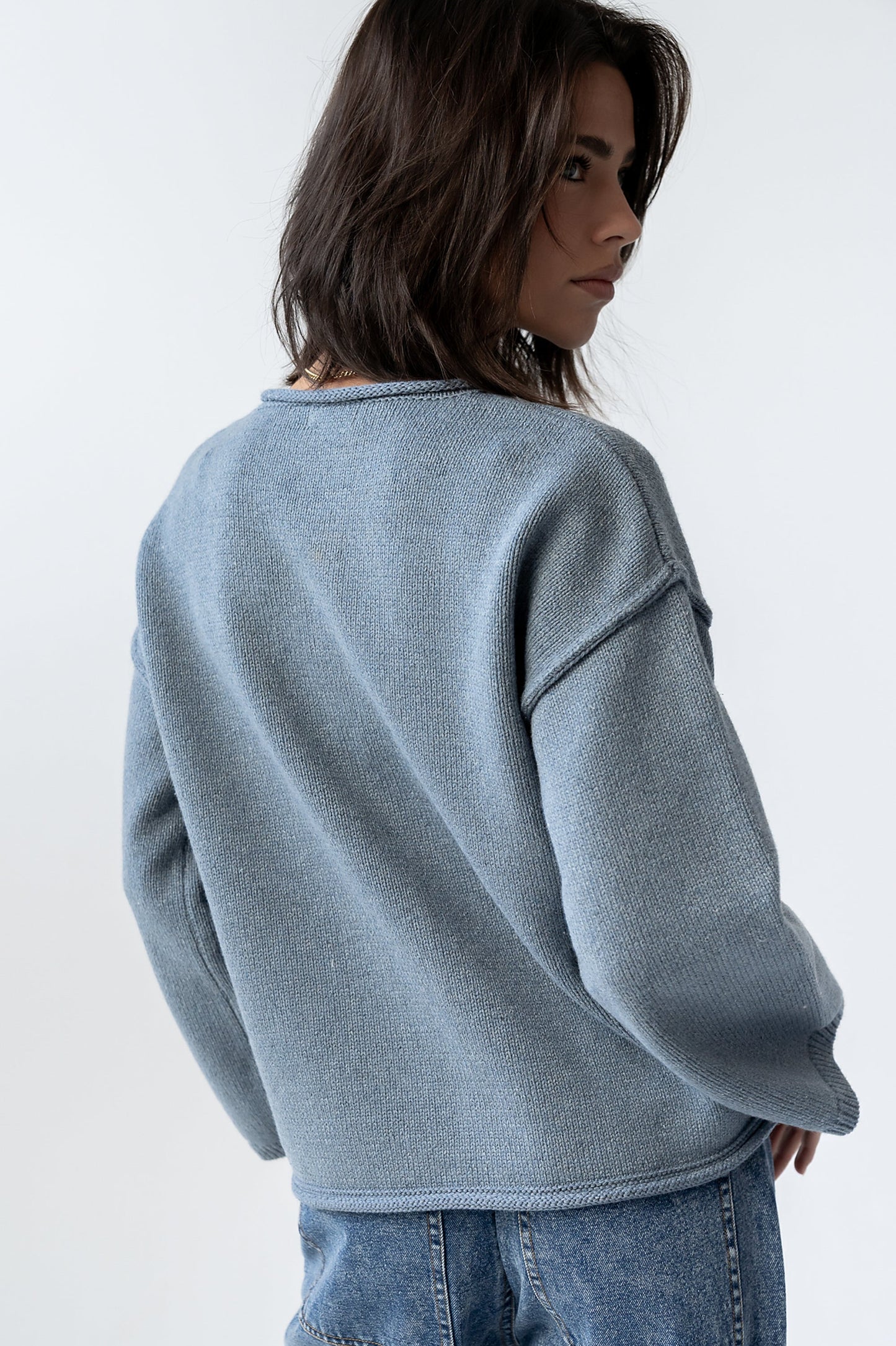 Carlie Knit Cardigan in Light Blue