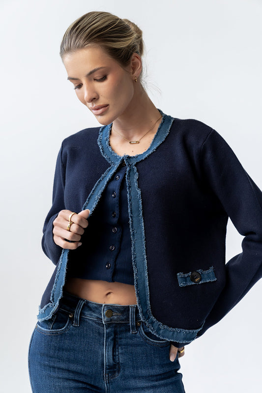Topaz Contrast Cardigan