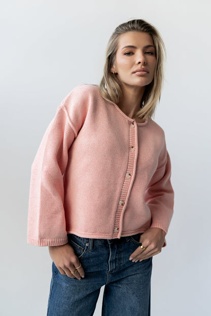 Carlie Knit Cardigan in Pink