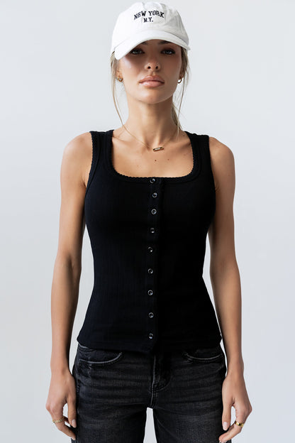 Apollo Knit Tank Top in Black