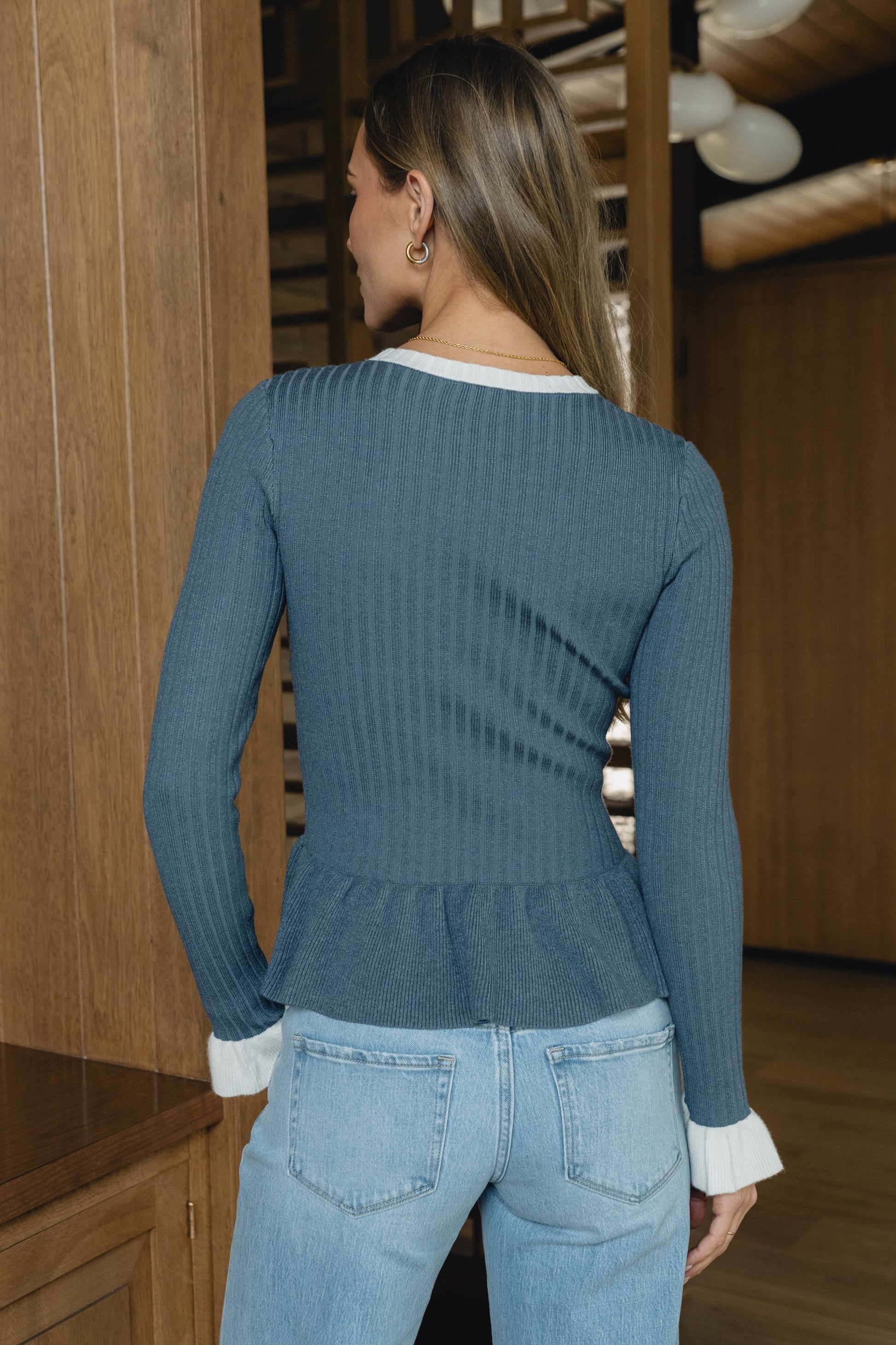 Berkley Peplum Top in Blue