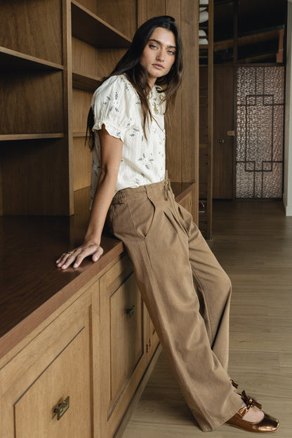 Nelly Floral Blouse in Cream - FINAL SALE