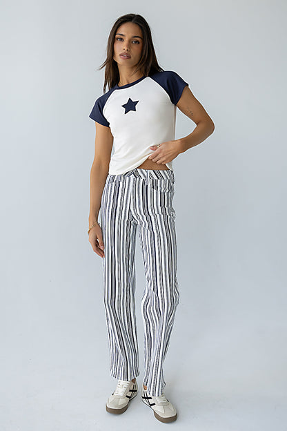 Skyla Contrast Star Top in Ivory