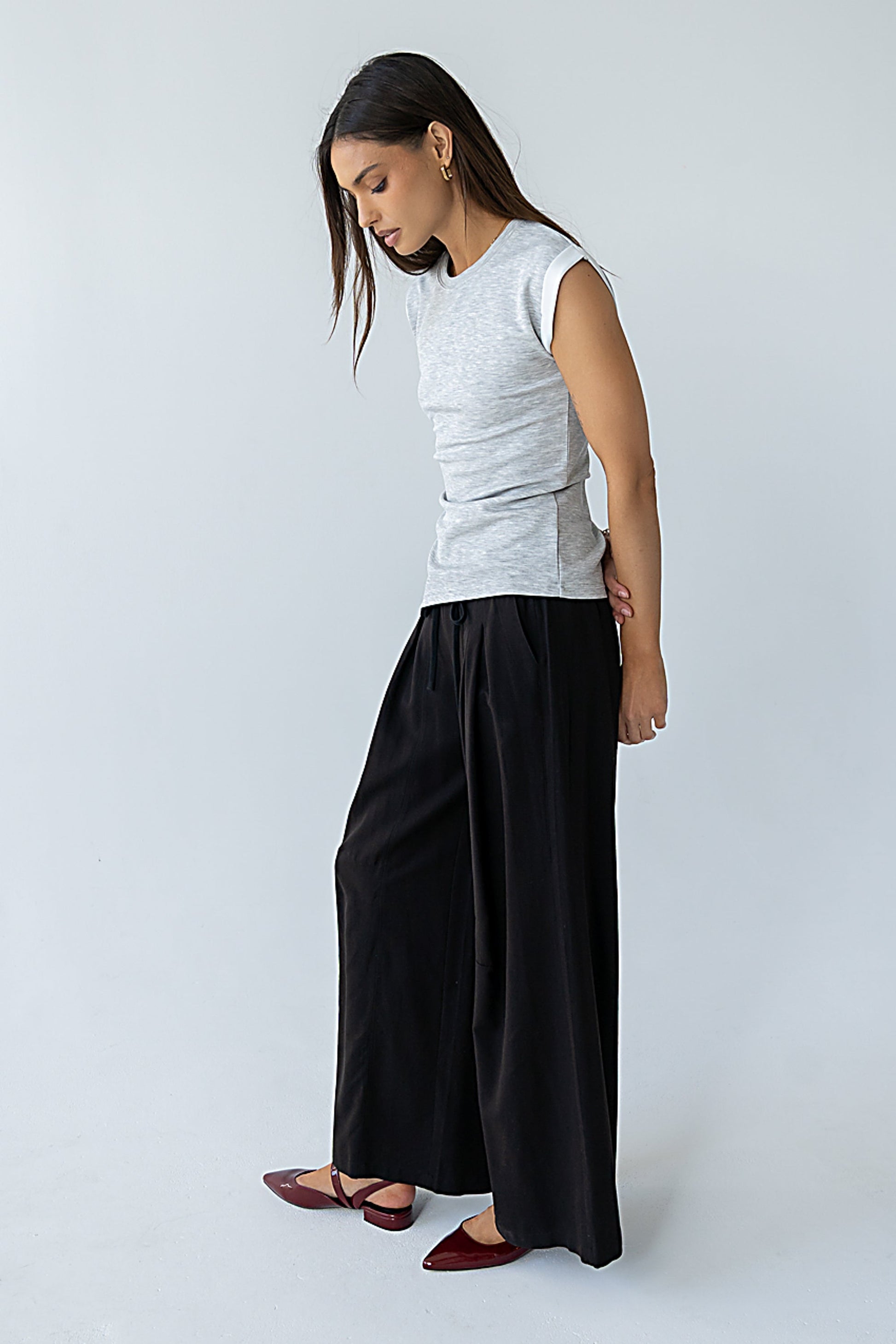 Johny Asymmetrical Top in Grey