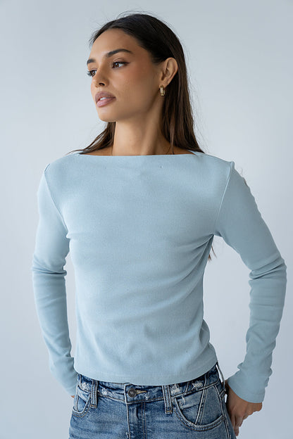 Becca Boatneck Top in Blue