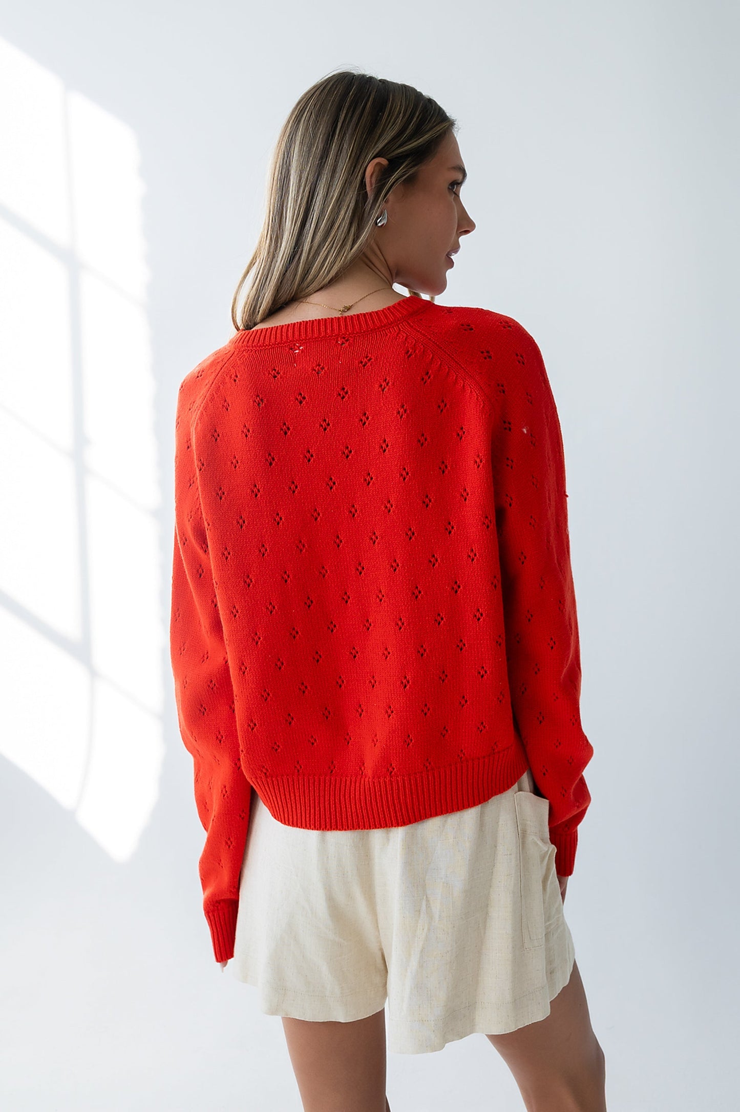 Kareena Knit Cardigan in Red