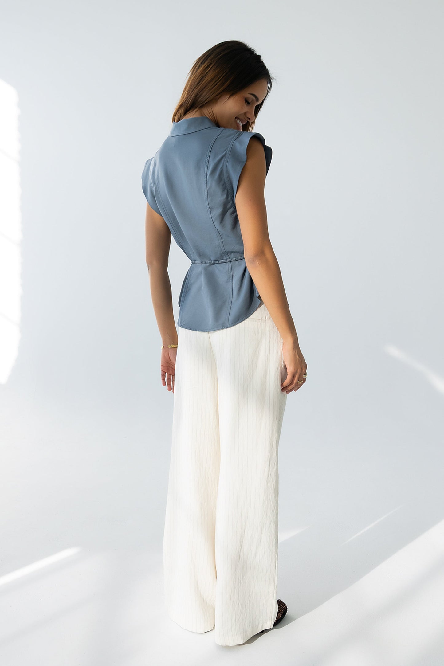 Pablo Button Up in Slate Blue