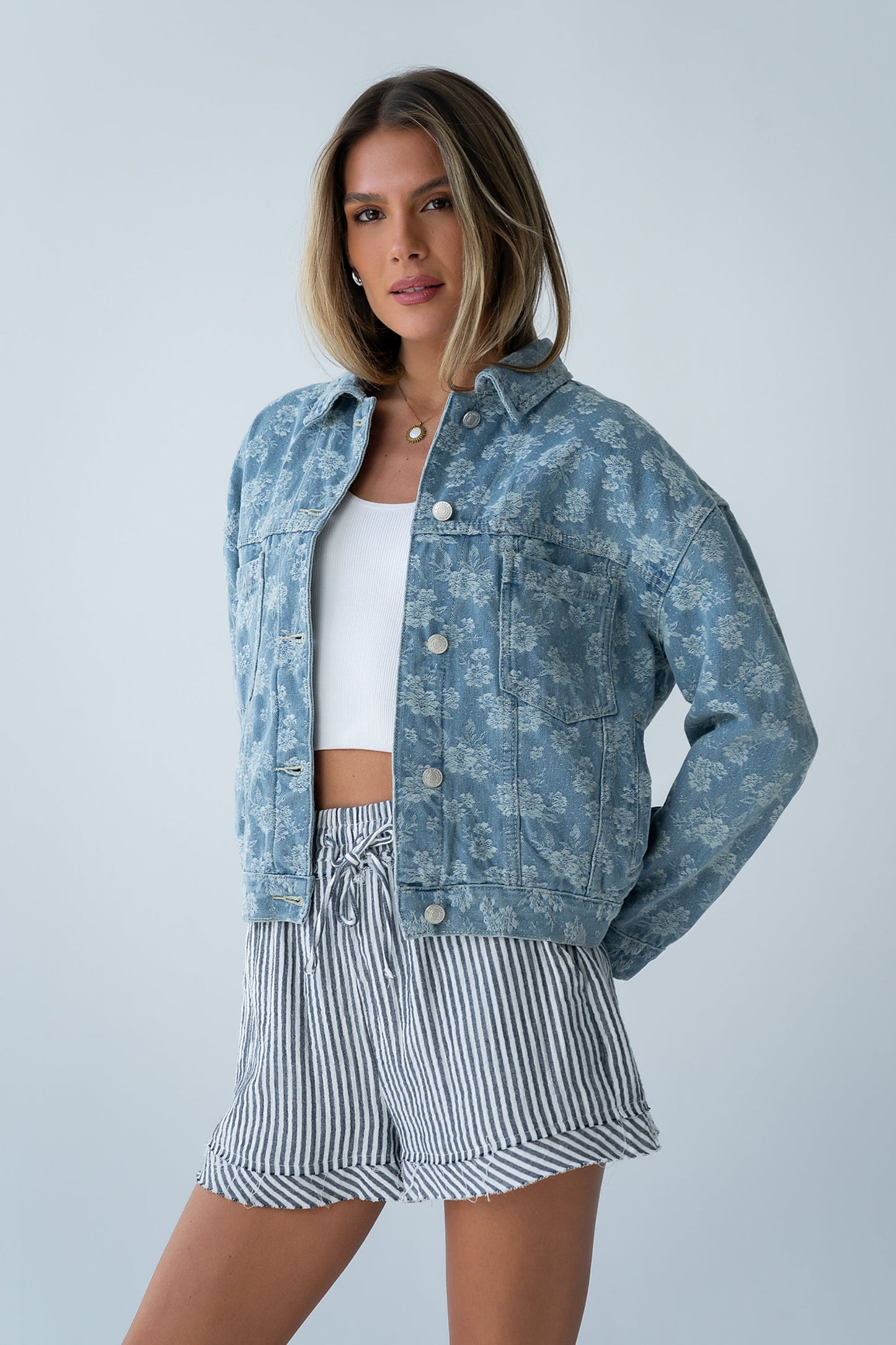 Lainey Floral Denim Jacket