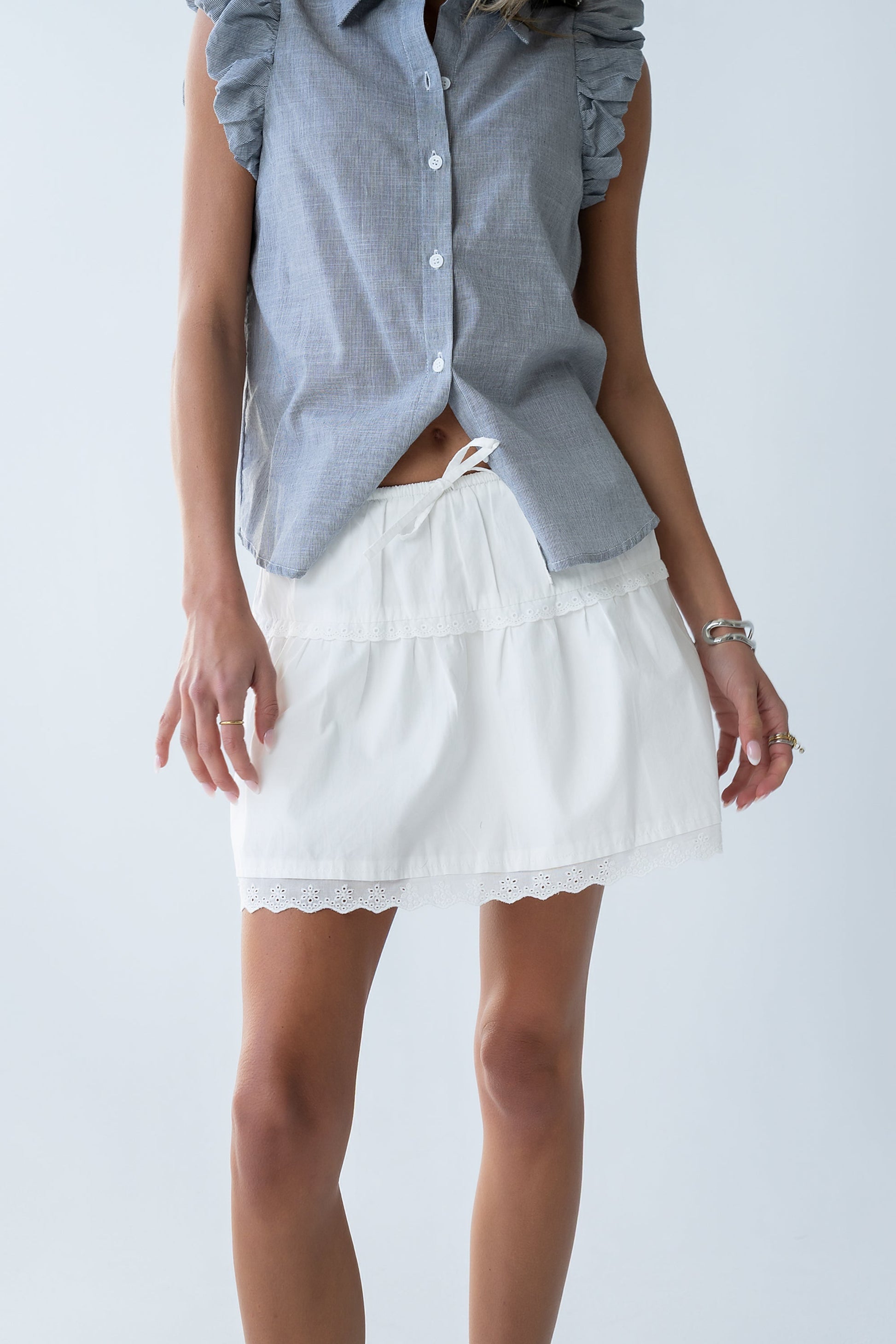 Brandi Embroidered Mini Skirt