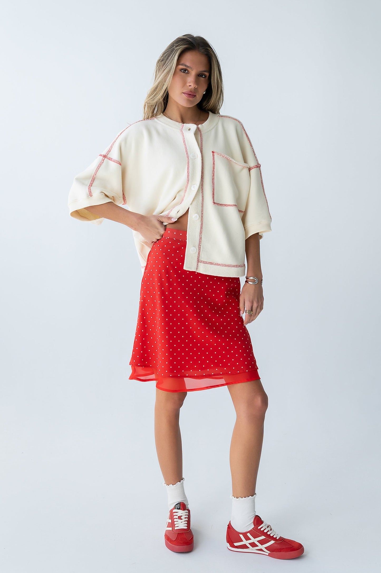 Kennedy Polka Dot Skirt in Red