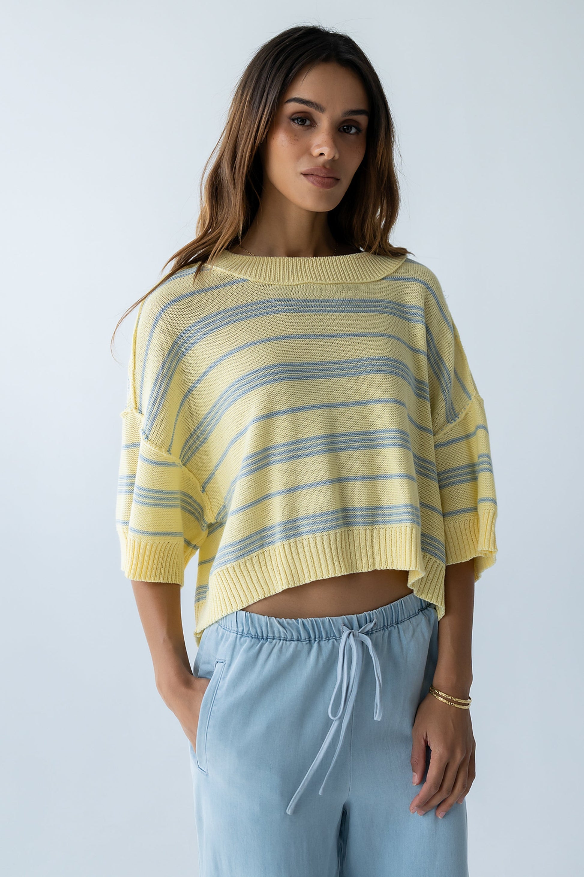 Katelyn Cropped Sweater Tee