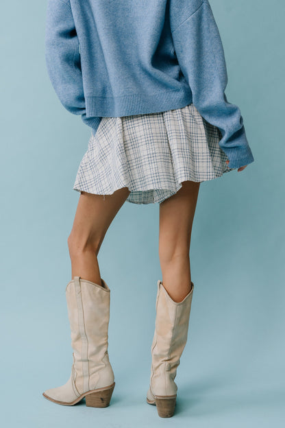 Katherine Plaid Shorts in Blue
